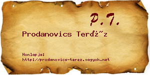 Prodanovics Teréz névjegykártya